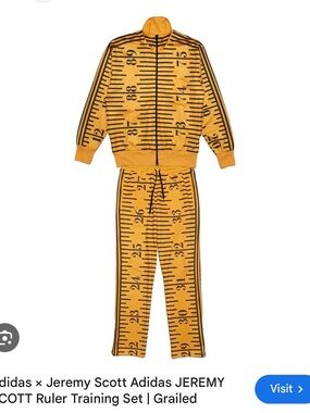 adidas x Jeremy Scott Bright Yellow Ruler Pants